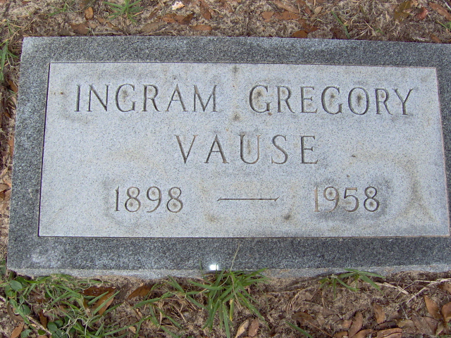 Headstone for Vause, Ingram Gregory